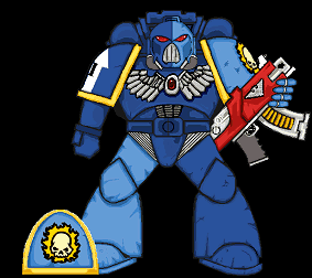 Tactical marine of the 2nd Company.  Art by Lee Parnell and Sebastian Stuart